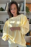 Nova Soft Tech Puff Sleeve Sweatshirt Soft Lemonade /10 Pre order 10 days 